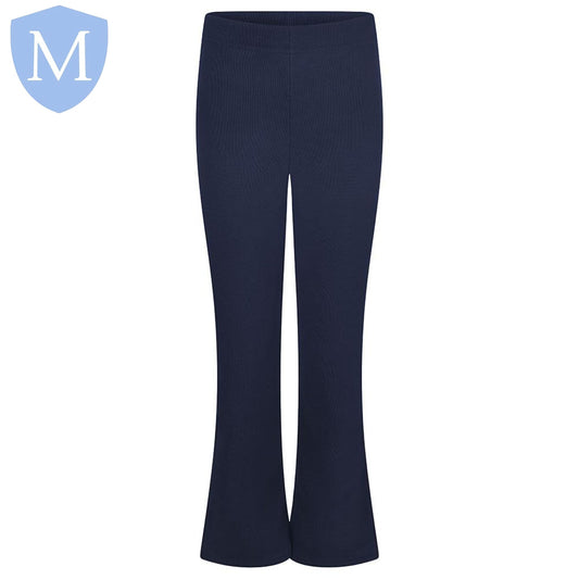 Plain Girls Ribbed Full Elasticated Trousers – Navy | Girls School Trousers - MANSURI FASHIONS