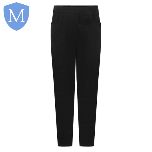 Plain Girls Side Pocket Trouser Black Mansuri