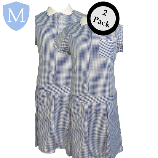 Plain Girls Summer Dress – Navy (2 Pack) | Girls Summer School Dress - MANSURI FASHIONS