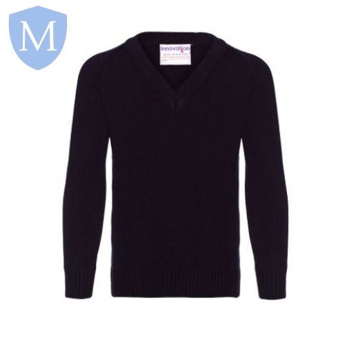 Plain Knitted V-Neck Jumpers - Black (POA) - MANSURI FASHIONS