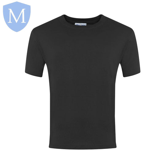Plain Sports Round Neck T-Shirts - Black (POA) - MANSURI FASHIONS