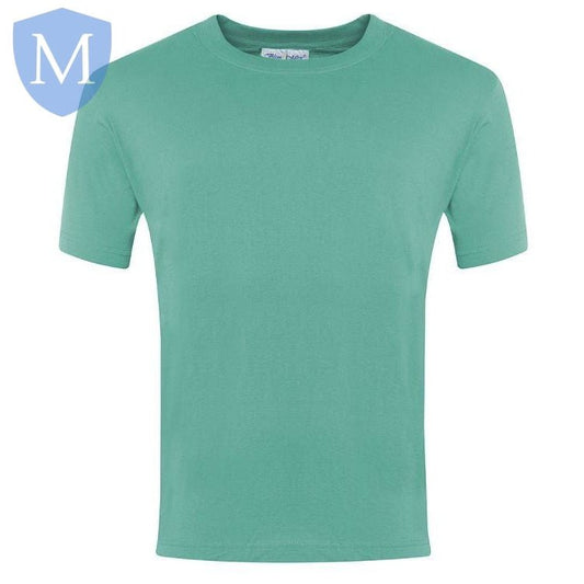 Plain Sports Round Neck T-Shirts - Jade Green (POA) - MANSURI FASHIONS