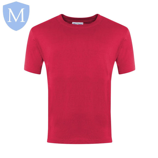 Plain Sports Round Neck T-Shirts - Red (POA) - MANSURI FASHIONS