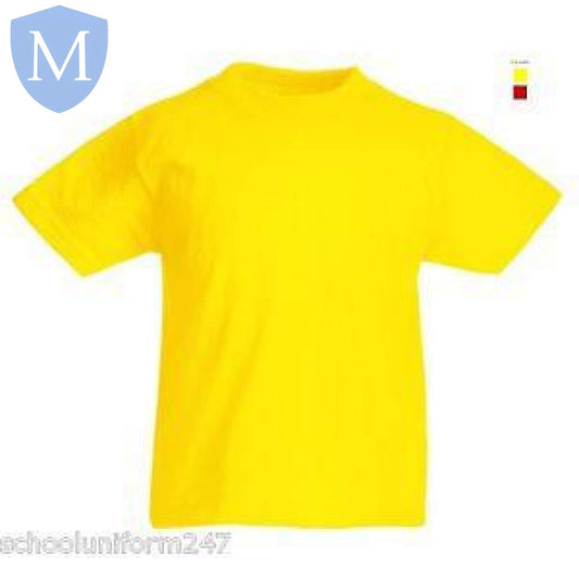 Plain Sports Round Neck T-Shirts - Yellow (POA) - MANSURI FASHIONS