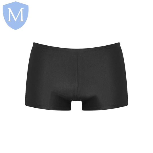 Plain Swimming Trunks (Square) - Black | Classic Swimwear - MANSURI FASHIONS