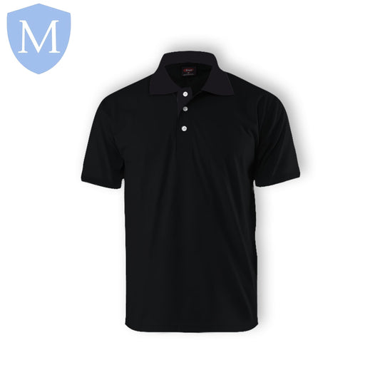 Plain Unisex Short Sleeve Polo Shirt - Black (POA) - MANSURI FASHIONS