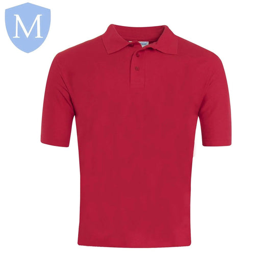 Plain Unisex Short Sleeve Polo Shirt - Red (POA) - MANSURI FASHIONS
