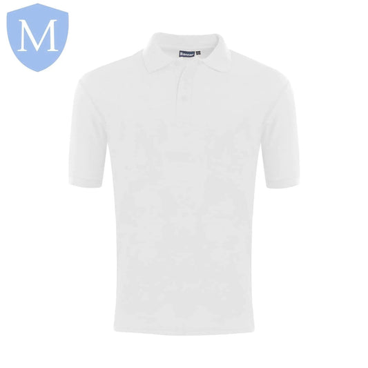 Plain Unisex Short Sleeve Polo Shirt - White (POA) - MANSURI FASHIONS