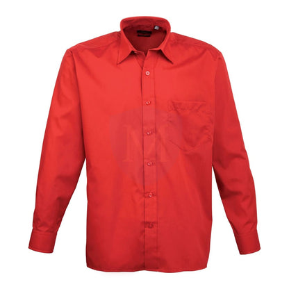 Pro Workwear Long Sleeved Poplin Shirt (pr200) Red / 14.5’’ 34’’