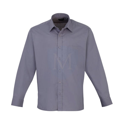 Pro Workwear Long Sleeved Poplin Shirt (pr200) Steel / 14.5’’ 34’’