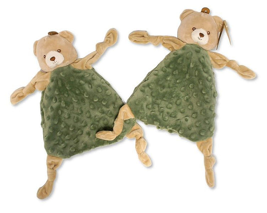 Baby Bear Comforter with Rattle - Sage  (25cm) (PK6) PT-26-0015