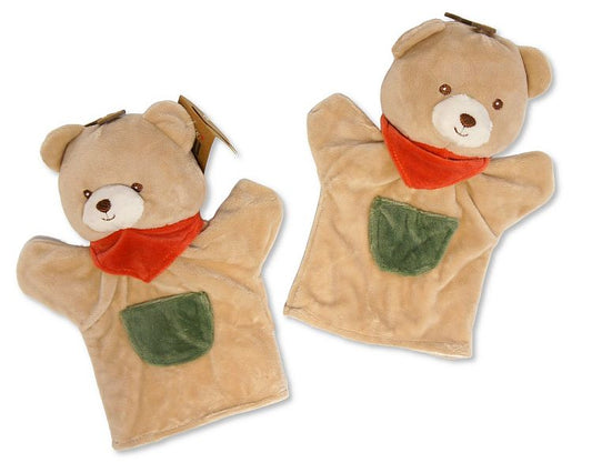 Baby Bear Handpuppet with Pocket and Scarf (22cm) (PK6) PT-26-0023