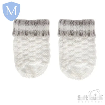 Ribbed Knitted Mittens (M648) (Baby Mittens) Mansuri