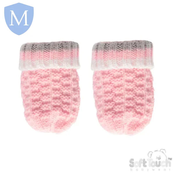 Ribbed Knitted Mittens (M648) (Baby Mittens) Mansuri