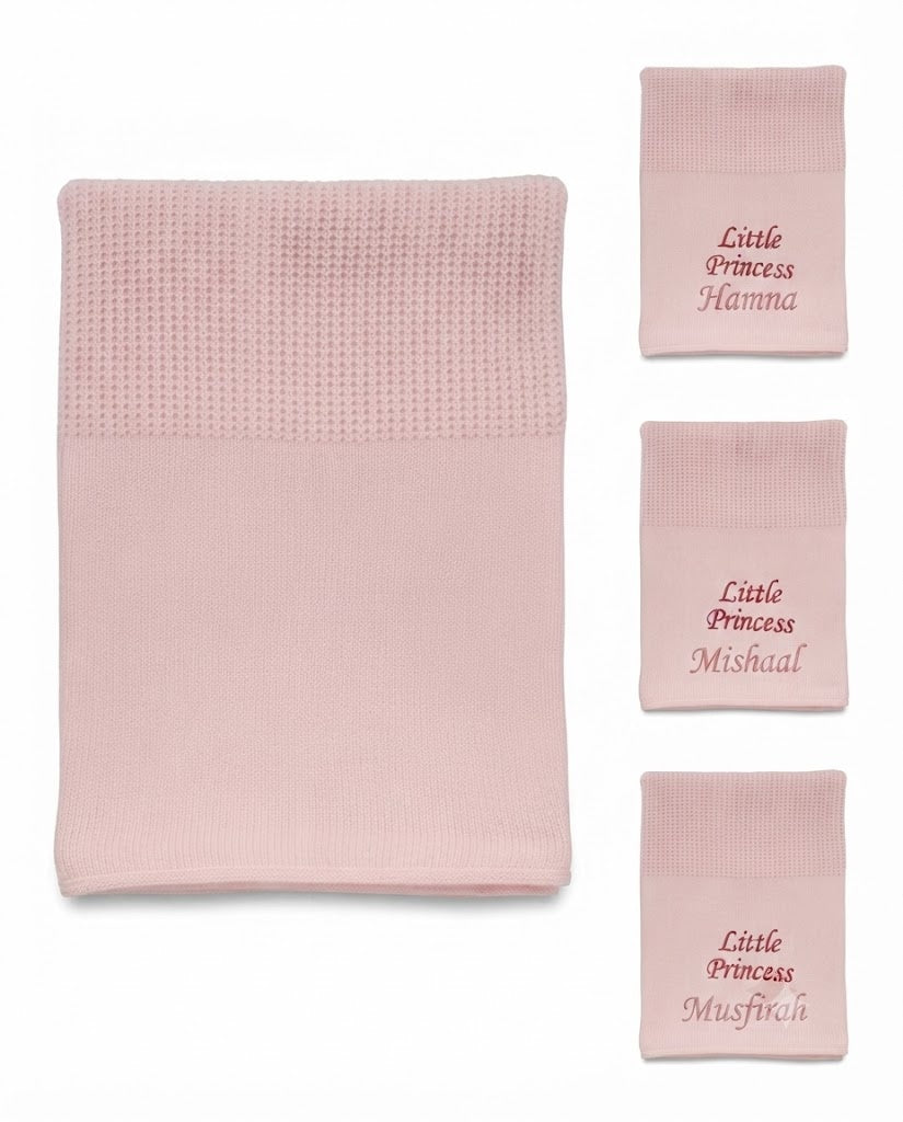 Personalized Baby Cellular Blanket with Embroidery