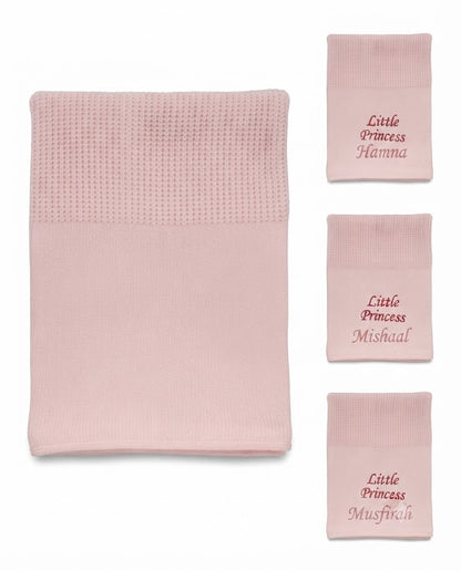 Personalized Baby Cellular Blanket with Embroidery