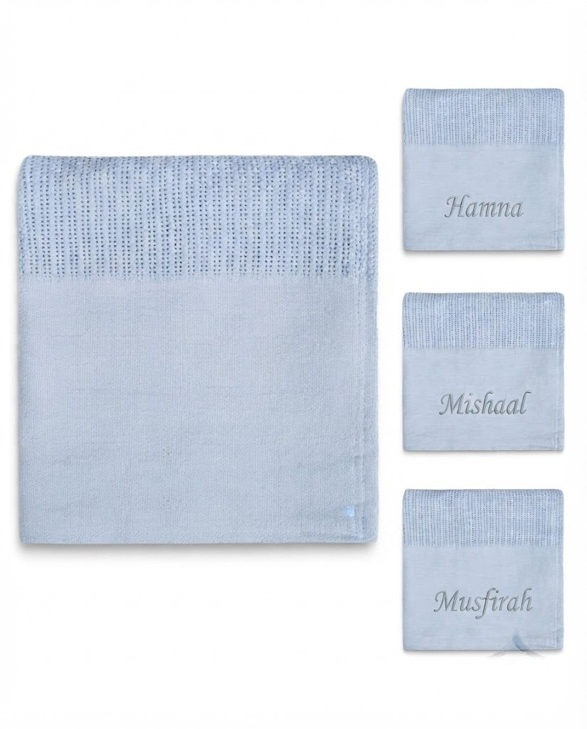 Personalized BABY HEAVY KNIT CELLULAR PANEL BLANKET