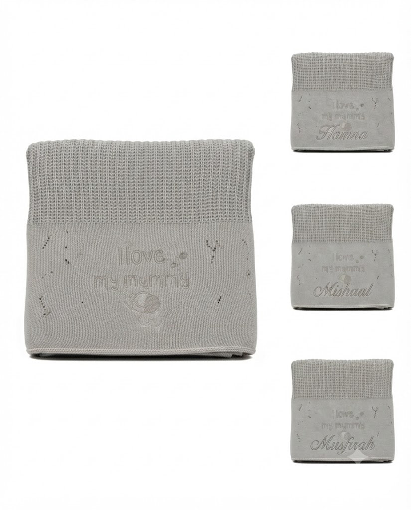 Personalized Baby Cellular Blanket with Embroidery