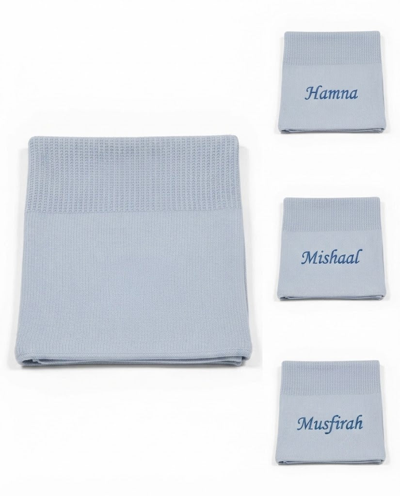 Personalized Baby Cellular Blanket with Embroidery