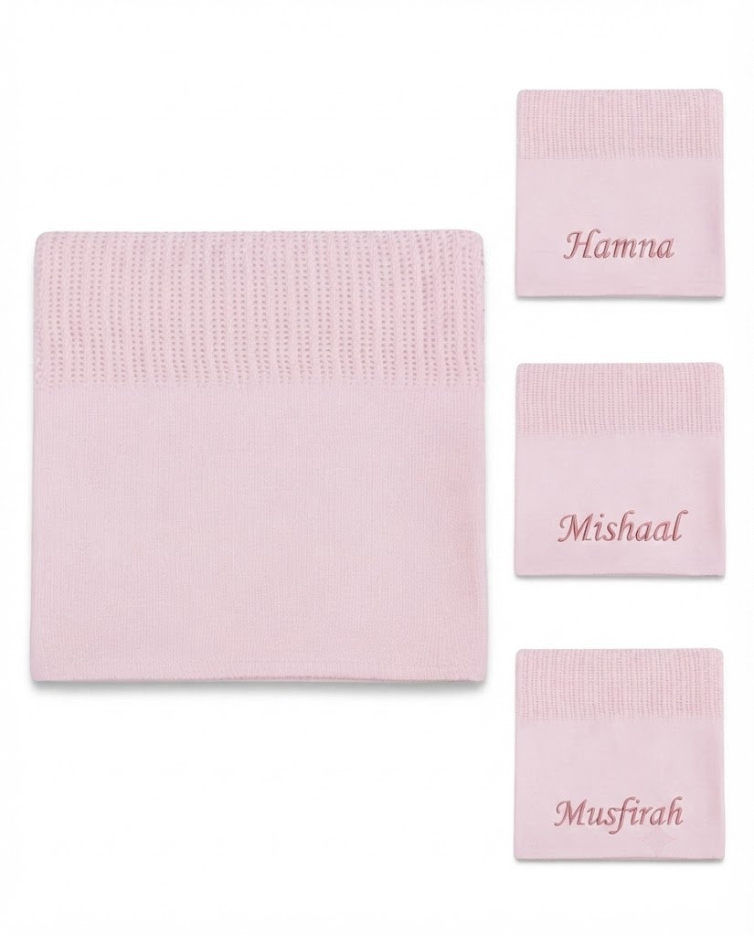 Personalized BABY HEAVY KNIT CELLULAR PANEL BLANKET