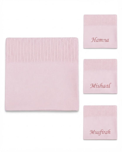 Personalized BABY HEAVY KNIT CELLULAR PANEL BLANKET