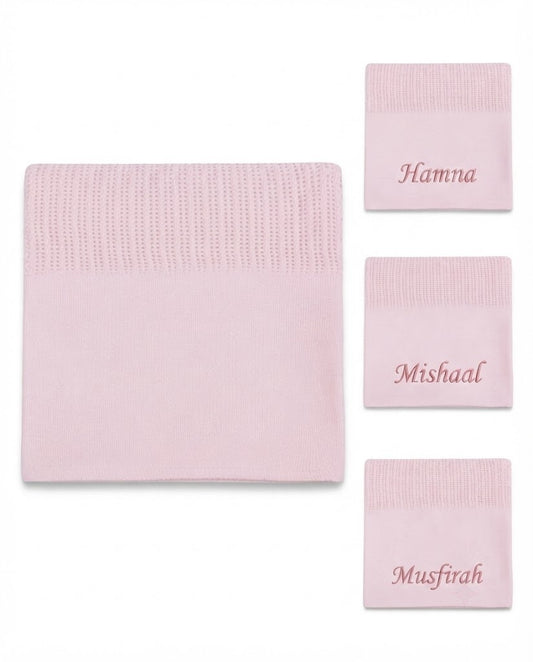 Personalized BABY HEAVY KNIT CELLULAR PANEL BLANKET