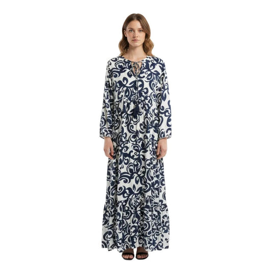 Women's Arabesque Printed Loose-Fit Maxi Dress | Casual Dress - MANSURI FASHIONS