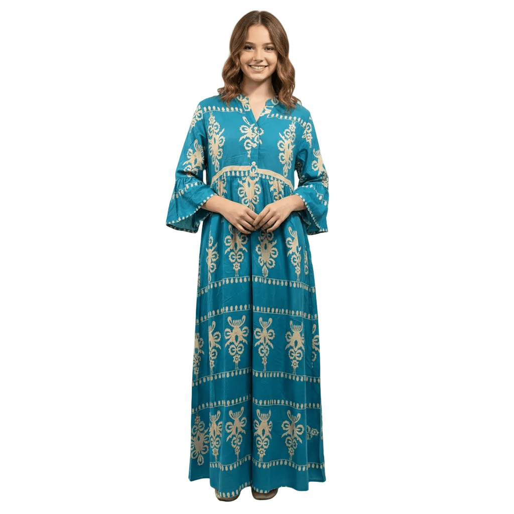 Women's Traditional Motif Print Long Kurti | Elegant Casual Wear - MANSURI FASHIONS