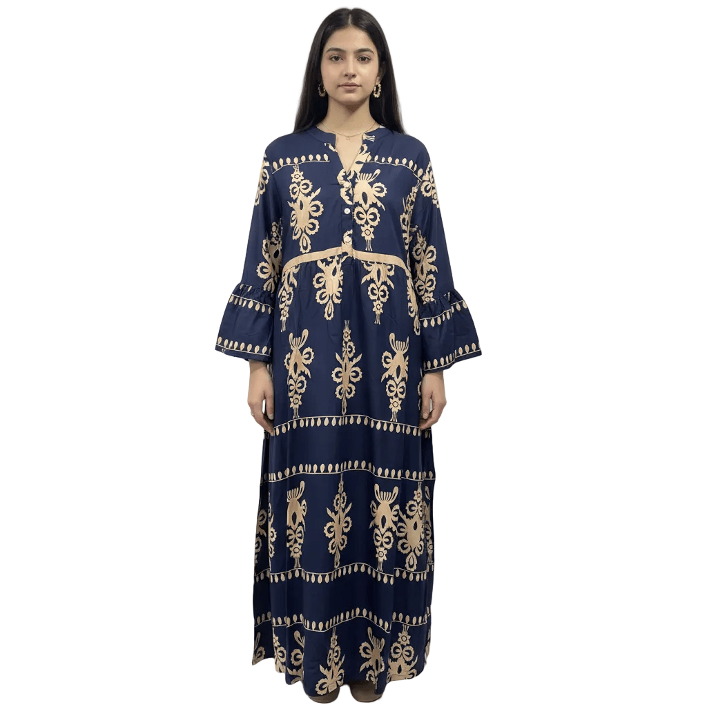 Women's Traditional Motif Print Long Kurti | Elegant Casual Wear - MANSURI FASHIONS