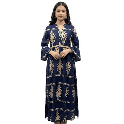 Women's Traditional Motif Print Long Kurti | Elegant Casual Wear - MANSURI FASHIONS